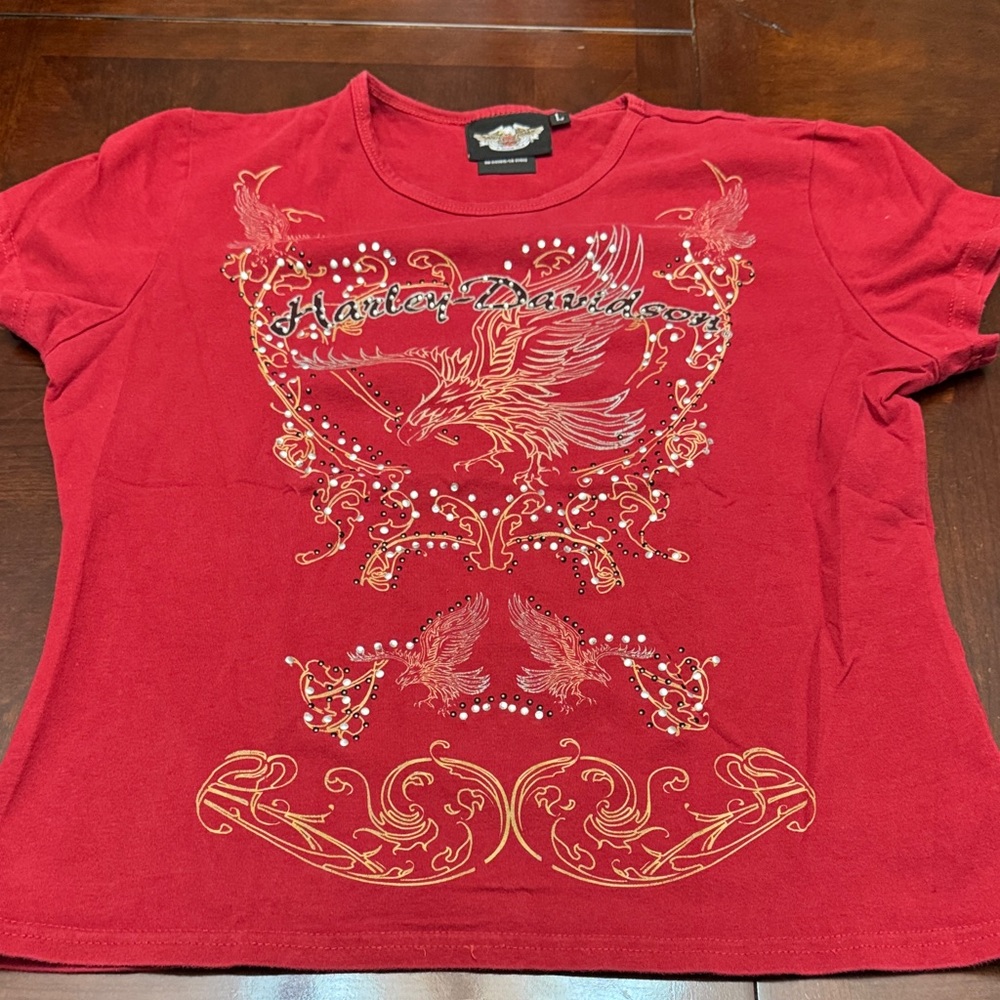 Harley-Davidson Red Tee with Eagle Design